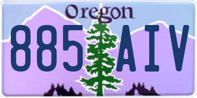 OR license plate 885AIV