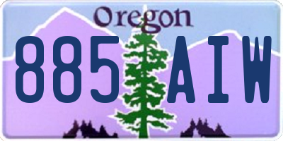 OR license plate 885AIW