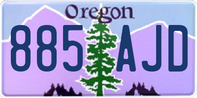OR license plate 885AJD