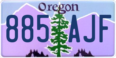 OR license plate 885AJF
