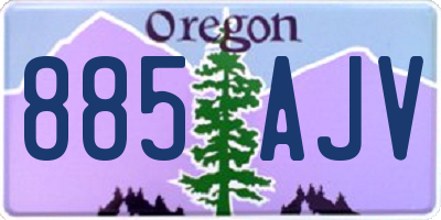 OR license plate 885AJV