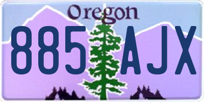 OR license plate 885AJX