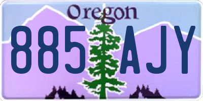 OR license plate 885AJY