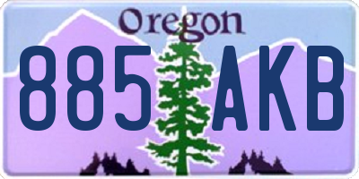 OR license plate 885AKB
