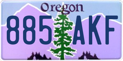 OR license plate 885AKF