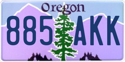 OR license plate 885AKK