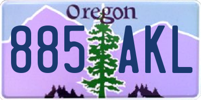 OR license plate 885AKL