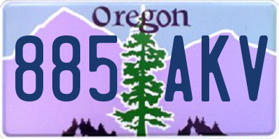 OR license plate 885AKV
