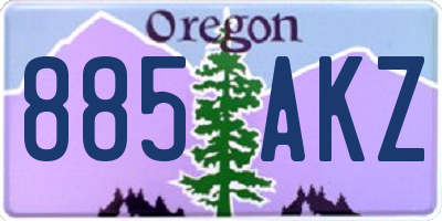 OR license plate 885AKZ