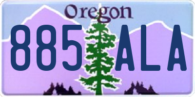 OR license plate 885ALA