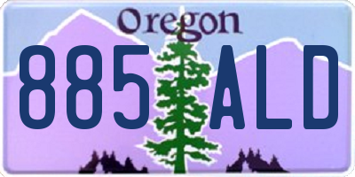 OR license plate 885ALD