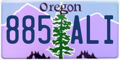 OR license plate 885ALI