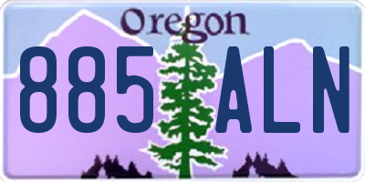 OR license plate 885ALN