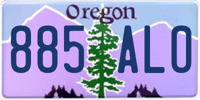 OR license plate 885ALO