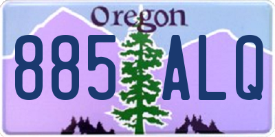 OR license plate 885ALQ