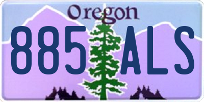 OR license plate 885ALS