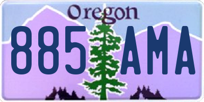 OR license plate 885AMA