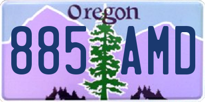 OR license plate 885AMD