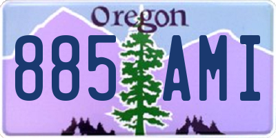 OR license plate 885AMI