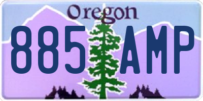 OR license plate 885AMP