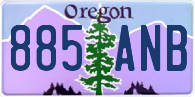 OR license plate 885ANB