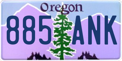 OR license plate 885ANK