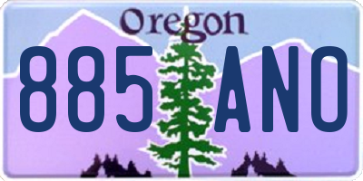 OR license plate 885ANO