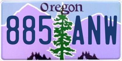 OR license plate 885ANW