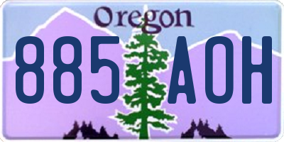OR license plate 885AOH
