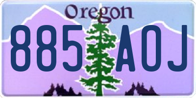 OR license plate 885AOJ