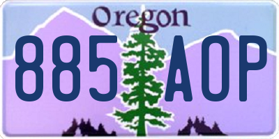 OR license plate 885AOP