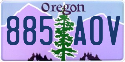 OR license plate 885AOV