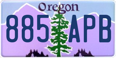 OR license plate 885APB