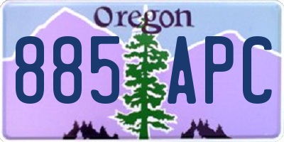 OR license plate 885APC
