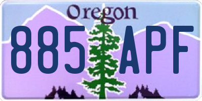 OR license plate 885APF