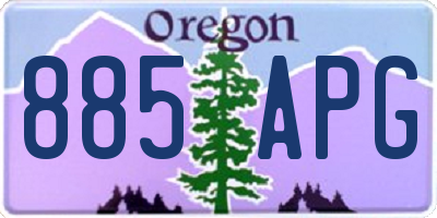 OR license plate 885APG