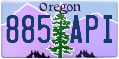 OR license plate 885API