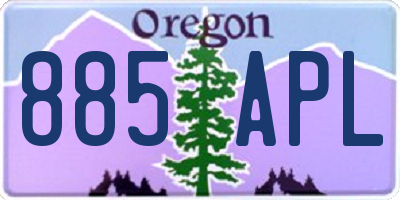 OR license plate 885APL