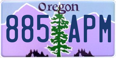 OR license plate 885APM