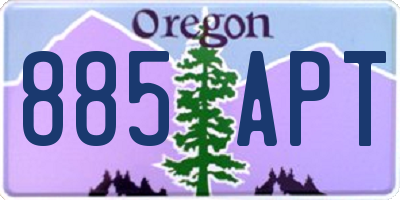 OR license plate 885APT