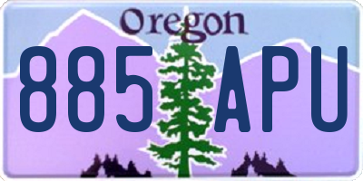 OR license plate 885APU