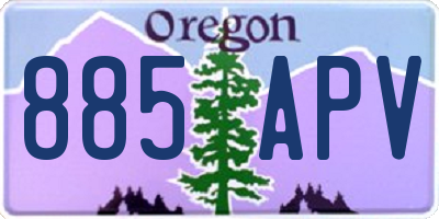 OR license plate 885APV