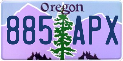 OR license plate 885APX