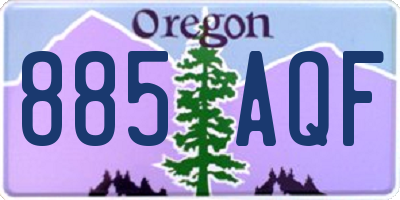 OR license plate 885AQF