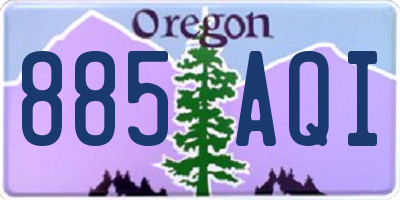 OR license plate 885AQI