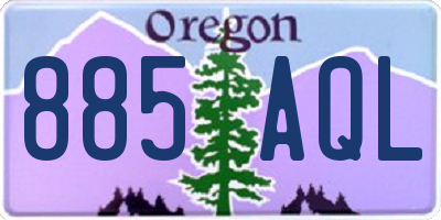 OR license plate 885AQL