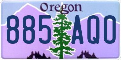 OR license plate 885AQO