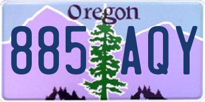 OR license plate 885AQY