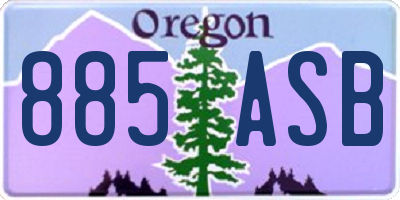 OR license plate 885ASB