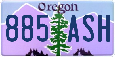 OR license plate 885ASH